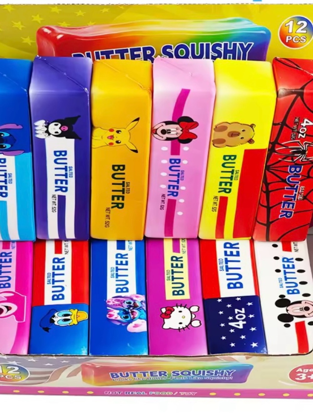 Butter Yellow Pikachu,Spiderman,stitch etc.